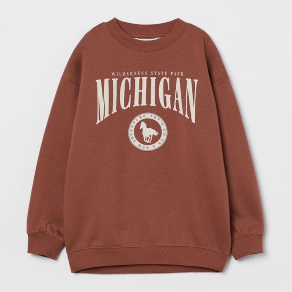 H&M Sweaters - Brown H&M Michigan Sweater (little bit of Discoloration on logo)